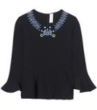 Peter Pilotto Embroidered Crêpe Top