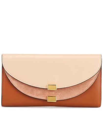 Chlo Long Leather And Suede Wallet