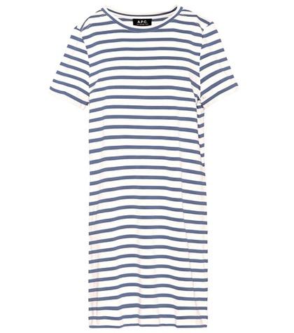 A.p.c. Striped Cotton T-shirt Dress