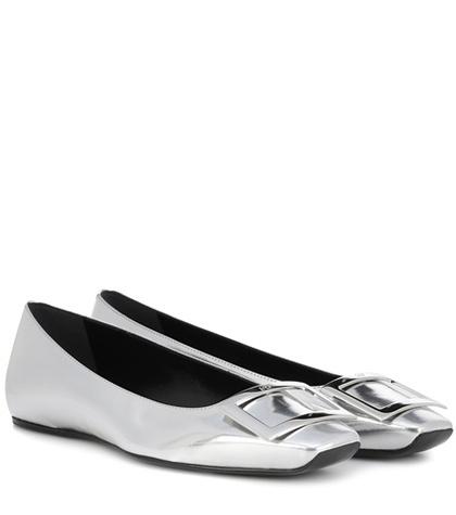 Balenciaga Gommette Leather Ballet Flats