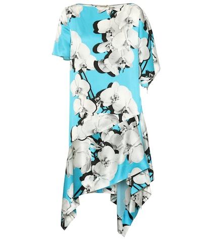 Roberto Cavalli Printed Asymmetric Silk Dress