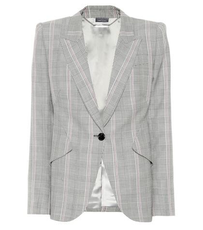 Alexander Mcqueen Houndstooth Wool Blazer