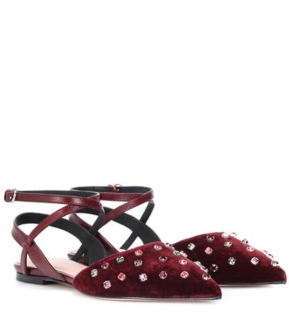 Bottega Veneta Velvet Ballet Flats