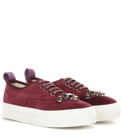 Stella Mccartney Exclusive To Mytheresa.com – Mother Carolina Herrera Embellished Velvet Sneakers