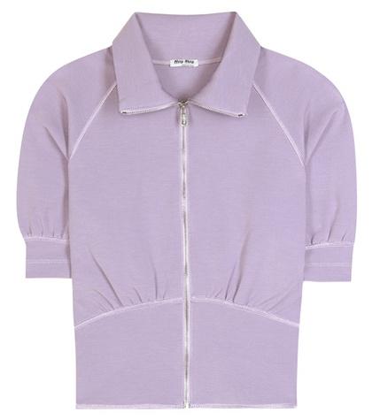 Miu Miu Zipped Jersey Top