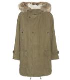 Saint Laurent Cotton And Linen Parka With Fur-trimmed Hood