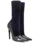 Balenciaga Velvet And Patent Leather Boots
