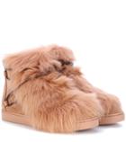 Gianvito Rossi Inuit Fur-trimmed Suede Ankle Boots