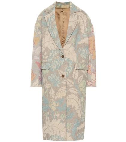 Fendi Floral-printed Jute-blend Coat