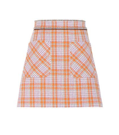 Miu Miu Embellished Wool-blend Skirt