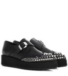 Mcq Alexander Mcqueen Black Manor Creeper Monkstraps Leather Shoes