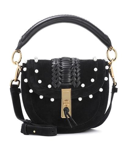 Burberry Ghianda Mini Embellished Suede Shoulder Bag