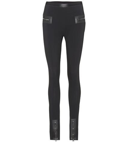 Alexander Mcqueen Leather-trimmed Leggings