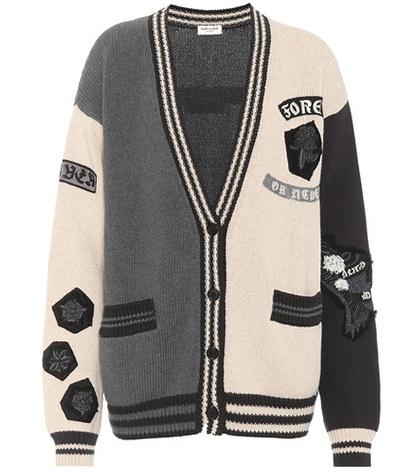 Saint Laurent Embellished Cotton Cardigan