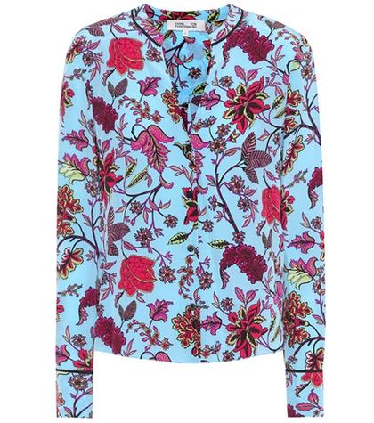 Diane Von Furstenberg Printed Silk Blouse