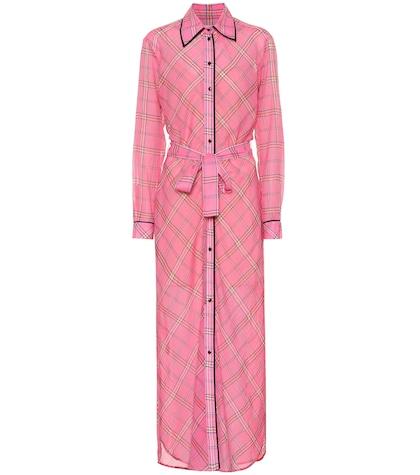 Victoria Victoria Beckham Checked Cotton And Silk Shirt Dress