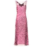 Rochas Leopard Silk Midi Dress