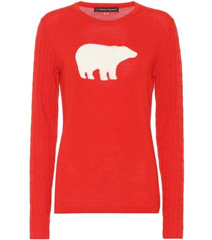 Prada Bear Crewneck Wool Ski Sweater