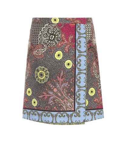 Etro Printed Tweed Wrap Skirt