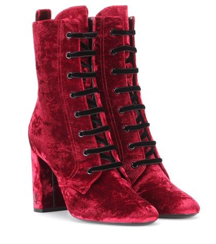 Ganni Loulou 95 Velvet Ankle Boots
