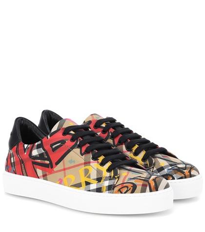 Burberry Graffiti Checked Westford Sneakers