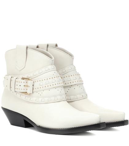 Off-white Leather Cowboy Boots