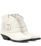 Off-white Leather Cowboy Boots