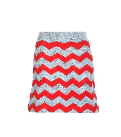Miu Miu Knitted Virgin Wool And Alpaca-blend Miniskirt