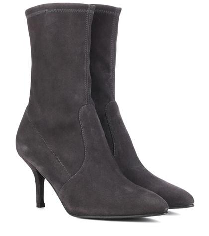 Stuart Weitzman Cling Mimi Suede Ankle Boots