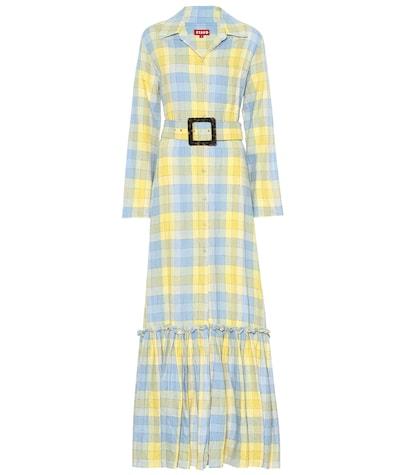 Staud Rose Checked Cotton Maxi Dress