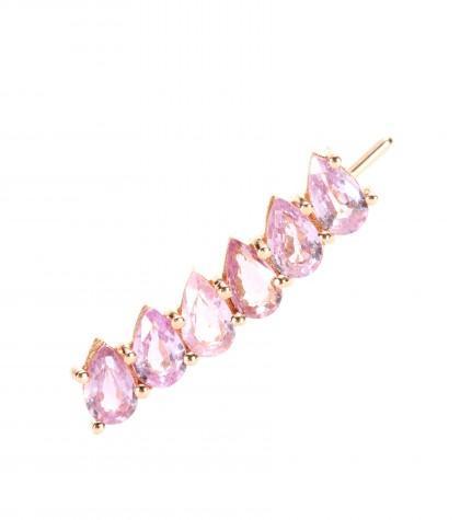 Ileana Makri 18kt Rose Gold Single Earring With Pear-cut Pink Sapphires