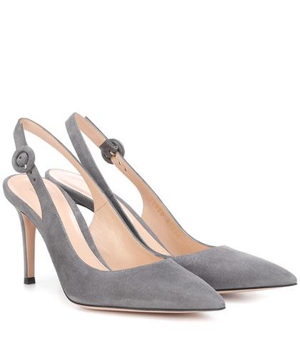 Staud Anna 85 Suede Slingback Pumps