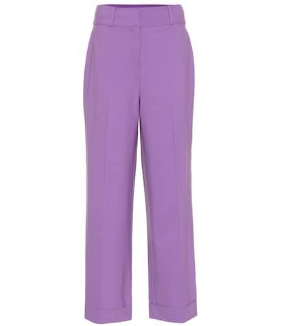 Diane Von Furstenberg Cropped High-rise Wide-leg Pants