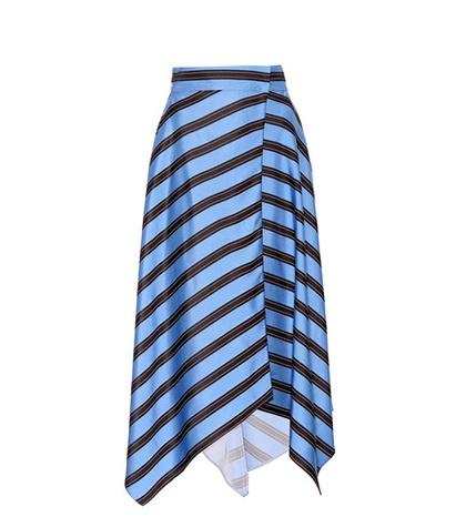 Fendi Striped Crêpe Wrap Skirt