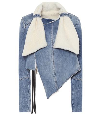 Unravel Shearling-trimmed Denim Jacket