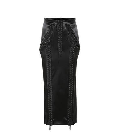 Moncler Stretch Satin Lace-up Skirt