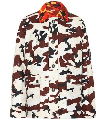 Maison Michel Embellished Printed Denim Jacket