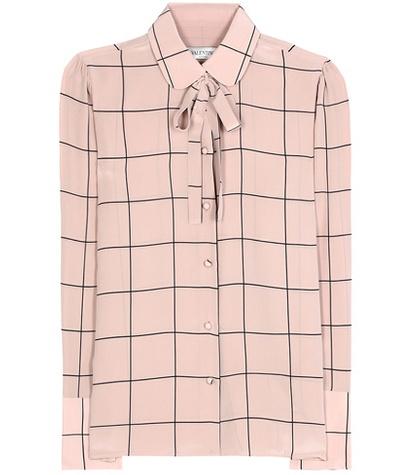 Valentino Checked Silk Blouse