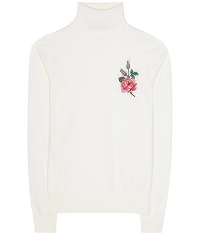 Gucci Embroidered Wool Turtleneck Sweater
