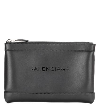 Gucci Navy Clip Small Pochette Leather Clutch