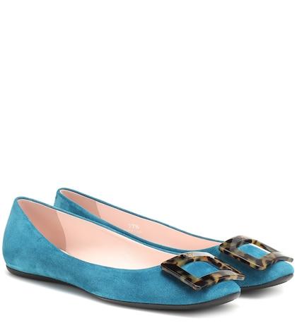 Stella Mccartney Kids Gommette Suede Ballet Flats