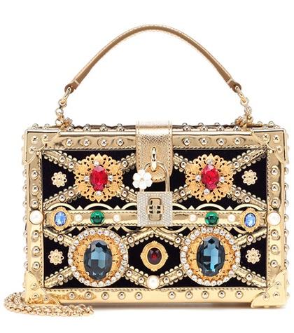See By Chlo Dolce Embellished Leather And Velvet Clutch