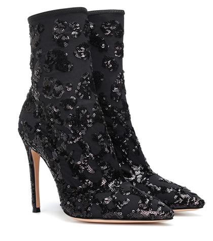 Aquazzura Daze Sequined Ankle Boots