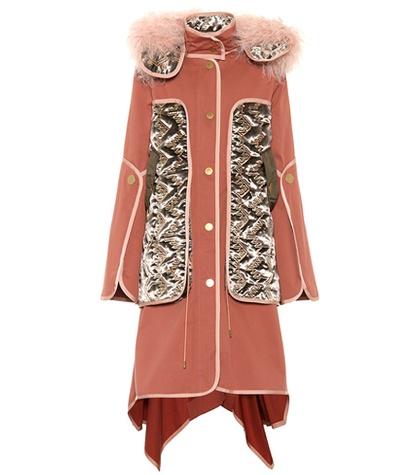 Givenchy Shearling And Velvet-trimmed Coat