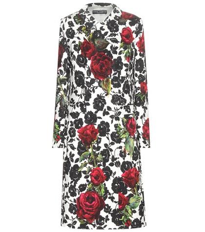 Dolce & Gabbana Floral Printed Jacquard Coat