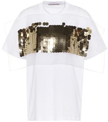 Christopher Kane Sequin-embellished Cotton Top
