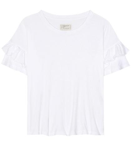 Current/elliott The Ruffle Roadie Cotton T-shirt