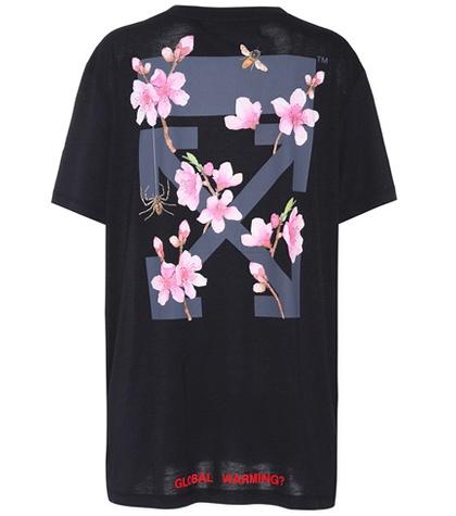 Off-white Printed Cotton-blend T-shirt