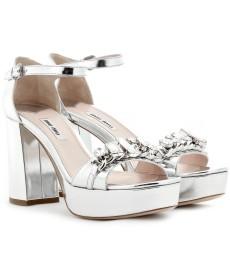 Miu Miu Metallic Platform Mary-janes