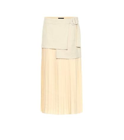 Moncler Enfant Billie Bouclé Fuji Silk Midi Skirt